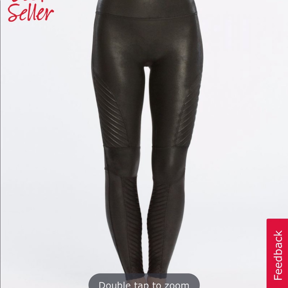 Spanx faux leather moto leggings
